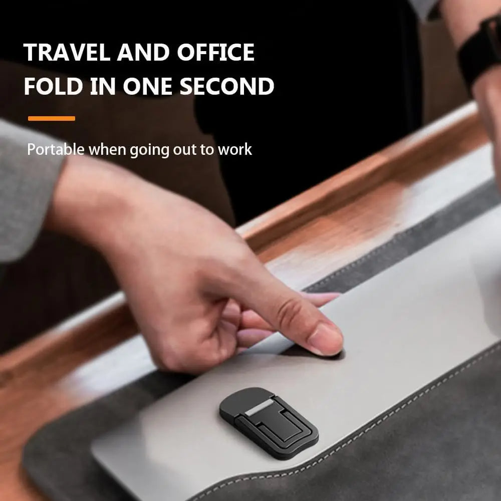Zinc Alloy Invisible Laptop Stand – Portable Ergonomic Riser & Cooling Support for Laptops