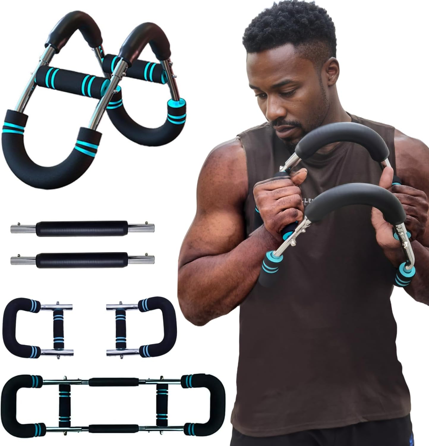 Adjustable Arm Strength Device 40–60KG – U-Shaped Chest Expander, Biceps & Wrist Exercise Fitness Equipment for Men